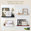 (24 in | 61 cm) Black Pine Wood Wall Mounted Floating Picture Ledge Shelf | Ideal for Bedroom, Kitchen, Bathroom, Office, Easy Installation, Mounting Hardware Included