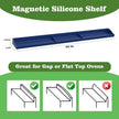 30 Inch Silicone Stove Top Shelf Magnetic for Kitchen, Strong Magnetic Heat Resistant Spice Rack Organizer for Over Stove Oven - (Navy Blue)