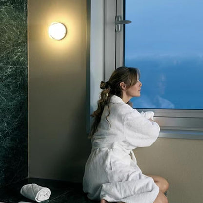 flexman Modern Indoor LED Wall Sconce, 3000K Warm LED Minimalist Round Wall Lamp, 5.5 X 2.7 Nordic Style Acrylic Wall Lights for Living Room Bedroom Corridor Verandahs