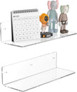 12 Inches Clear Wall Shelves, Moisture-Proof, Acrylic Bathroom Wall Shelves, Clear Floating Shelves for Bathroom, Bedroom, Living Room, Retail, 2 Pack