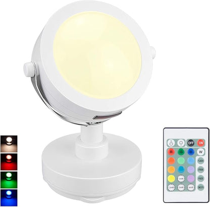 LED Accent Lights Battery Operated,Dimmable Picture Light with Remote,12 Color Changing Art Lights,Cordless Puck Light with 360°Rotate Lighting Head,Stick on Spotlight for Dartboard, Painting