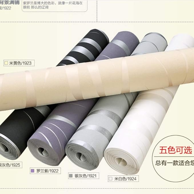 Q QIHANG Simple Fashionable Non-Woven Wallpaper 3D Embossed Three-Dimensional Flocking Foaming Wave Stripes Bedroom Living Room TV Background Wall Shop Decoration20.87 Wx393.7 L Non-Pasted (Beige)