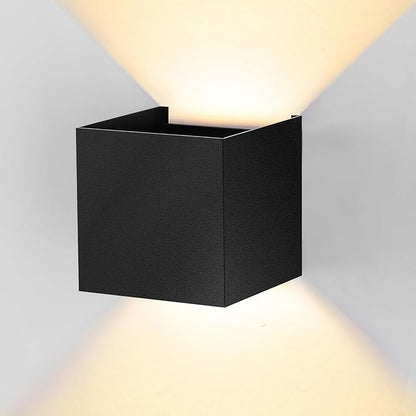 Modern LED Wall Sconce, 3000K Warm White Up & Down Wall Light for Bedroom, Wall Lamp with Adjustable Angle, Black Minimalist Design for Living Room, Bedroom, Hallway, Corridor (1 Pack)