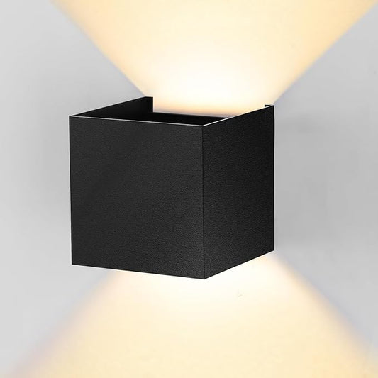 Modern LED Wall Sconce, 3000K Warm White Up & Down Wall Light for Bedroom, Wall Lamp with Adjustable Angle, Black Minimalist Design for Living Room, Bedroom, Hallway, Corridor (1 Pack)