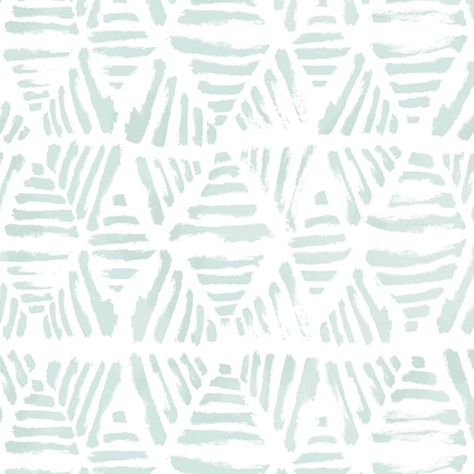 Peel and Stick Wallpaper Modern Geometric Wallpaper 17.3" x 197" Boho Green and White Contact Paper Striped Self Adhesive Removable Wall Paper for Bedroom Cabinets Drawers Waterproof Vinyl Roll