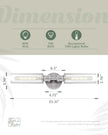 Ken & Ricky 24In Brushed Nickel Wall Sconces Set of Two,Bathroom Vanity Light Fixtures, Sconces Wall Decor Set of 2,Modern Wall Lighting for Mirror Living Room Bedroom Hallway