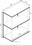Furinno Jaya Simple Design 3-Tier Bookcase/Bookshelf/Display Rack with Stainless Steel Tubes, Americano