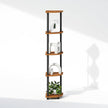 Furinno Turn-N-Tube Storage Shelves, 5-Tier Book Shelf, Corner Shelf, Toolless Open Shelves, for Organization and Storage, Living Room, Home Office, Hallway, Bedroom, Light Cherry