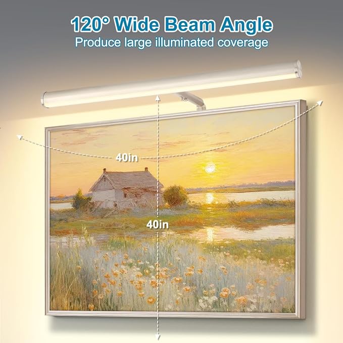 Plug in LED Picture Lights for Paintings, 16inch 3000K Adjustable Art Light Gallery LED Wall Light Wall Sconces for Display Art Work, Brushed Nickel Finish, 6W CRI90+, ETL Listed