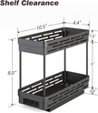 Pull Out Spice Rack Organizer for Cabinet, 3 Packs Slide Out Spice Racks Organizer, Spice Cabinet Organizers, Cabinet Size Need:12'' Highx11'' Deepx5'' Wide,Each Tier Hold 10 Spice Jar - 2 Tier, Black