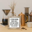 Coffee Bar Decor, Coffee Bar Accessories, Funny Home Bars Sign, for Rustic Farmhouse Kitchen Tiered Tray Decoration, Rustic Wooden Table Top Decor, 5.9×5.9 inch