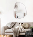 White Irregular Oval Wall Mirror Large 26