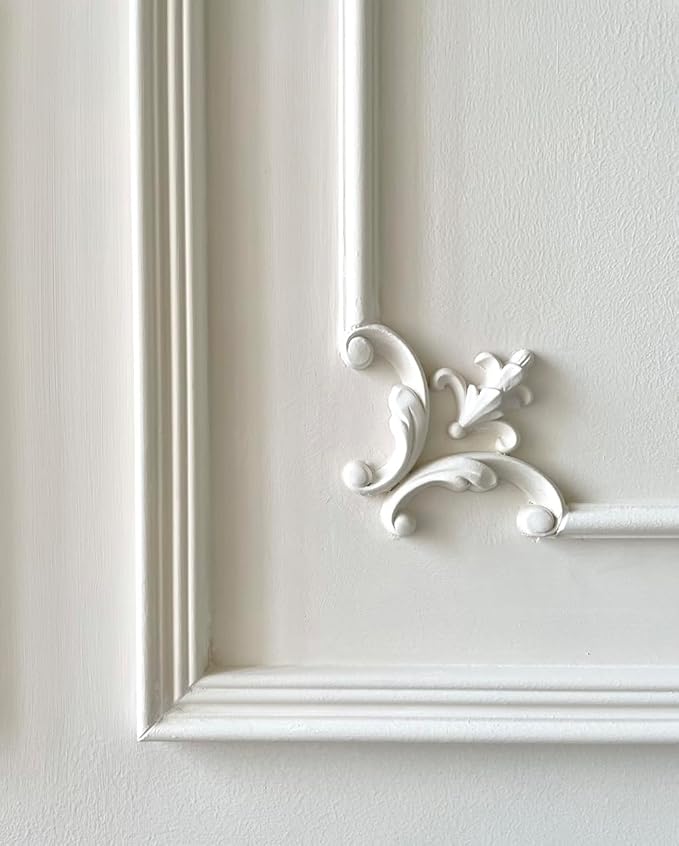 Maydos Wall Moulding Trim, Paintable Stiff Chair Rail Panel Molding Wainscoting Panels for Interior Home Décor Living Room Bedroom Door Accent Wall - Installed with Glue, 1.2"(w) x 45"(L), 4pcs