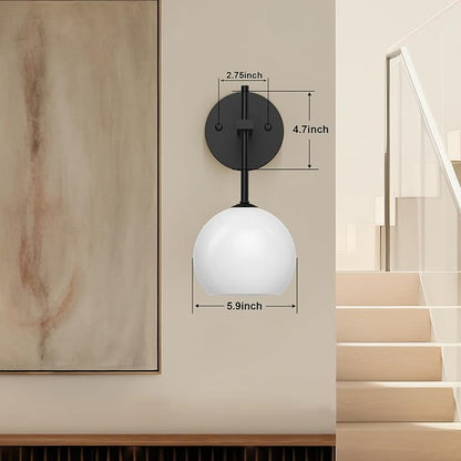 MOITA Wall Sconces Set of Two, Wireless Battery Operated Wall Decor with Remote, Sconces Wall Lighting with Glass Shade, Upward and Downward Installation, 12 RGB Colors and 3 CCT Options