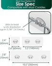 Upgraded Adhesive Hooks for Wall Mount, Self-Adhesive Corner Shelf Shower Caddy, Waterproof Bathroom & Kitchen, Wire Hook 12 Pack