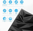 Art3d 33-Pack 3D Wall Panels for Interior Wall Decor, Modern Diamond Textured Accent Wall Paneling for Gaming Living Room TV Wall Background, 12 x 12 inch Black