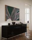 Nationcog Modern Emerald Green Pink Organic Lines Art, Minimalist Mid-Century Wall Decor, Contemporary Trendy Home Accent, Aesthetic Easter Gift Idea (Unframed) (24x36)