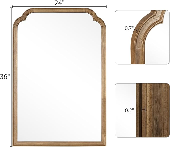 WallBeyond Wood Bathroom Mirrors for Wall Mounted, 24