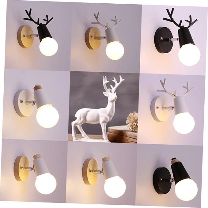 jojofuny Modern Minimalist Wall Lamp E27 Sconce for Bedroom and Hallway Solid Wood Design No Light Bulb Included for Loft and Decorative Lighting