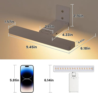 Battery Operated Picture Lights for Wall, White Wireless Art Light for Paintings, Rechargeable Display Light for Picture with Remote, 3 Color Poster Lights for Frame Portraits Wall Decor (2 Pack)