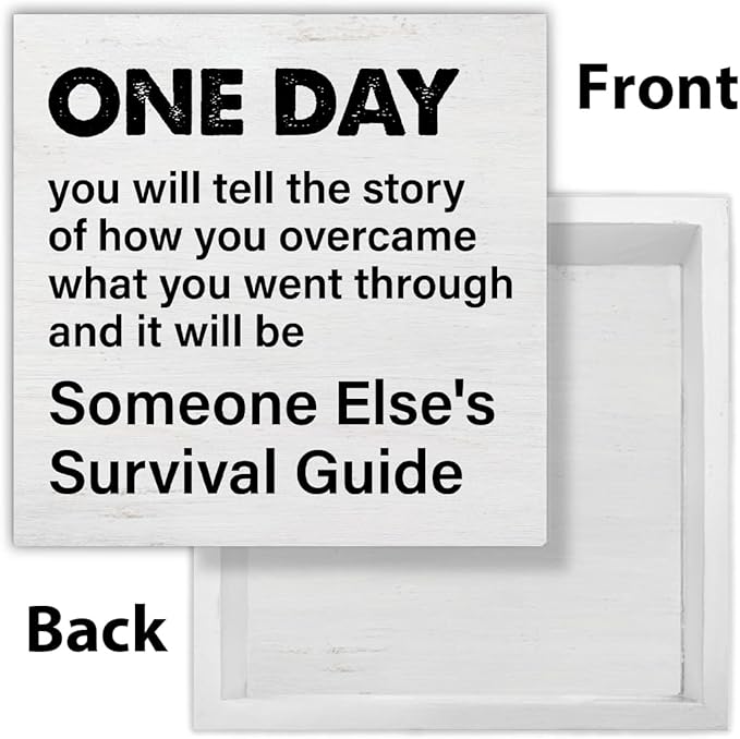 Inspirational Desk Decor Inspirational Gifts for Women Men Rustic One Day You Will Tell the Story Wooden Sign for Home Living Room Office Desk Table Shelf Decor 5 x 5 Inches