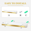 Blulu 8 Packs 14 Inch Acrylic Floating Shelf Wall Mounted Invisible Acrylic Shelf Ledge Floating Bookshelf for Living Room Office Bedroom Bathroom Kitchen Decoration Space Save (Golden)