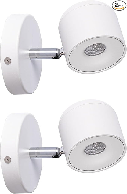 2 Packs Aisilan Modern Adjustable Wall Sconce LED Fixture Warm White Ceiling Spot Wall Light for Hallway Gallery Display Kitchen Bedroom 7W 3000K