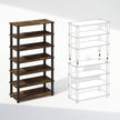 Furinno Turn-N-Tube Storage Shelves Set of 2, 4-Tier Stackable Standing Shelf, Open Corner Shelf, for Organization and Storage, Living Room, Garage, Home Office, Amber Pine