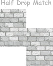 GaliGali White and Silver Brick Wallpaper, Peel and Stick Wallpaper, Self-Adhesive Classic Antique Texture Rock Wall Paper, Removable Contact Paper for Home Decoration 17.3