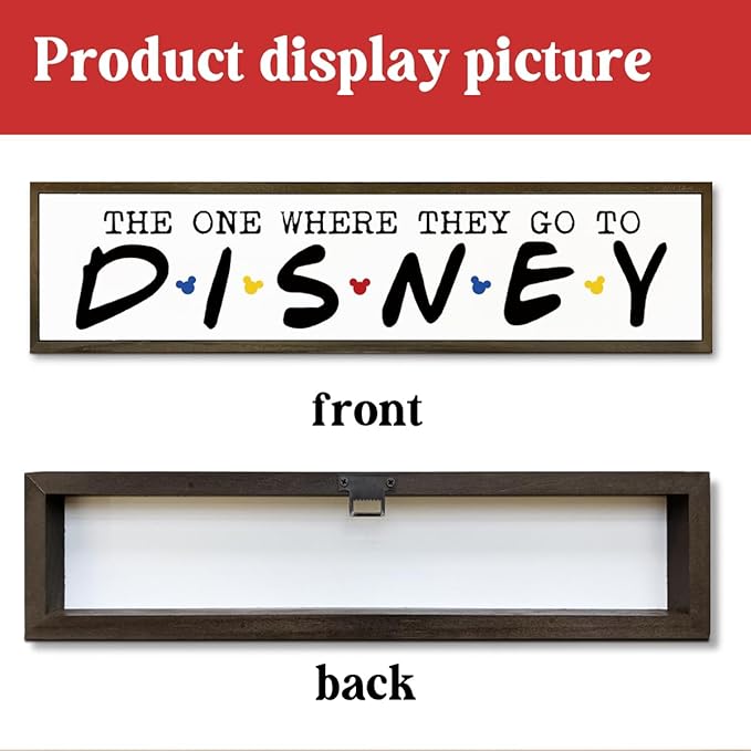 Cute Decor Signs, Rustic Farmhouse Wood Wall Decoration for Home Bedroom Living Room, Wooden Tabletop Decor Sign, Disney Decor Signs, The One Where They Go To Disney Sign