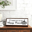 This is Our Happy Place Sign, Sweet Home Dorm Decor, Front Door Decor for Shelves, Living Room Decoration, Rustic Tabletop Decors, Garden Yard Outdoor Decors