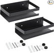 Lallisa 2 Pieces Stainless Steel Shelf Bathroom Shower Floating Shelves Wall Mounted Shower Caddy Basket Shelf Storage Organizer Shelves for Bathroom, Kitchen, Living Room (7.87 Inches/ 20 cm,Black)