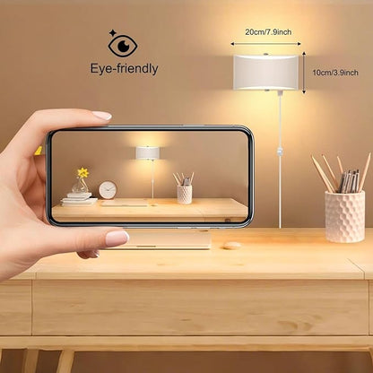 Lightess Plug in Wall Sconces 12W Modern LED Wall Light Dimmable Indoor Up Down Wall Lamp for Bedroom Living Room Hallway Staircase, Warm White