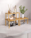 Cabinet Organizer Shelf(Set of 3),Bamboo Kitchen Counter Shelves for Countertop and Cabinet,Stackable Shelf Spice Racks,Medium(Natural)