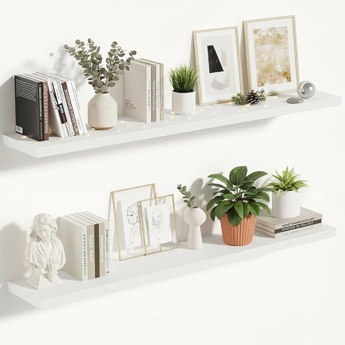 Vivelove 10 in Deep Floating Shelves for Wall, 47.2