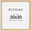 puthiac 20x20 Solid Oak Wood Picture Frame, Fits 16x16 with Mat or 20x20 Without Mat, Wall Display Only, Plexi Front, 1 Pack, Natural Oak