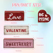 4 Pcs Pink Valentines Day Decorations for Home Happy Valentines Day Tier Tray Decor Love Valentine Sweetheart Sign Farmhouse Decorations for Home Office Tabletop Centerpieces