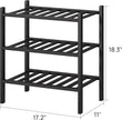 Small Shoe Rack for Entryway,3-Tier Black Bamboo Shoe Organizer for Hallway Closet, Free Standing Shoe Racks for Indoor Outdoor