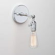 Permo Vintage Industrial Pole Wall Mount Mini Single Sconce Metal Wall Sconces Fixture (Chrome)