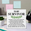 Inspirational Gift for Cancer Survivor, Cancer Survivor Gifts for Men Women Christian, Get Well Soon Gift, Cheer up Gifts, You Are a Warrior Wooden Sign Desk Table Shelf Decor 5 x 5 Inches
