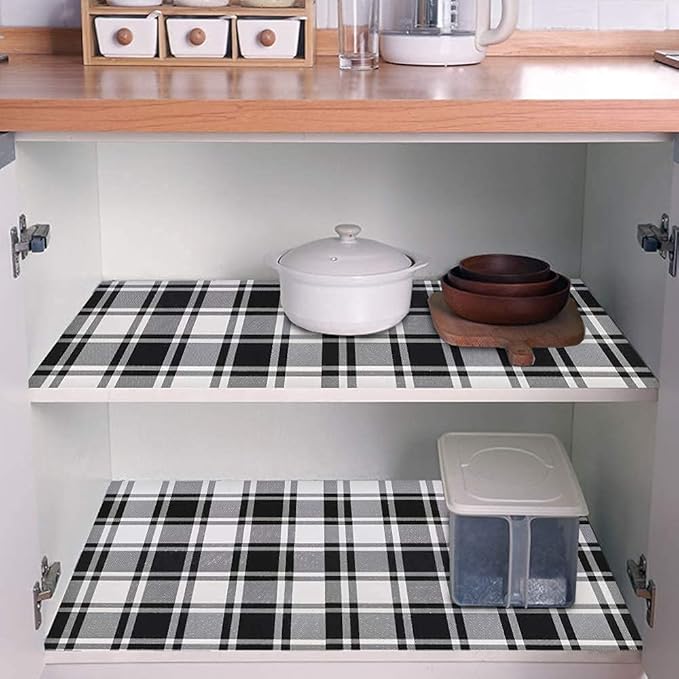 Guvana 17.7"x118" Black and White Trellis Contact Paper Peel and Stick Wallpaper Removable Contact Paper Self-Adhesive Waterproof Wallpaper for Wall Cabinets Shelves Drawer Liner Decorative