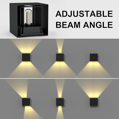 ChangM Sconces Wall Lighting 10W, Blade Angle Adjustment, IP65 Waterproof LED Modern Lighting Suitable for Indoor and Outdoor, Replaceable G9 LED Bulb, Warm White 3000K, 2 Pack