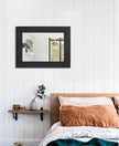 Black Vintage Rustic Wood Framed Wall Mirror Farmhouse Rectanglular Antique Decor Hanging Mirror for Bathroom Bedroom Living Room Entryway Large 20