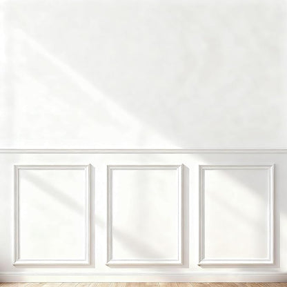 Peel and Stick Wainscoting Panels, 3 Set 20"x27" Wall Molding + 2pcs Chair Rail Trim, Pre-Cut Self Adhesive Premade Molding Panel for Bathroom Hallway Door Nursery Wall, Ready to Assemble