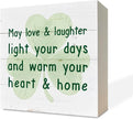 St. Patrick's Day Decor, Wooden Box Sign Desk Decor, White Wood Box Sign, Inspirational Decor Sign, Table Decorations for Home Living Room Bedroom, Housewarming Gift, Saint Patrick's Day Gift