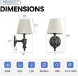 Wall Sconces Set of 2, Modern Wall Lamps for Bedroom, Sconces Wall Light Fixture with Beige Fabric Shade, Indoor Wall Mounted Lamps for Living Room Hallway Kitchen, ORB Finish