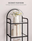 Bookcase Bookshelf, Tempered Glass Bookshelves, Slim Shelving Unit for Bedroom, Bathroom, Home Office, Steel Frame, 5 Tier Black BC05001B