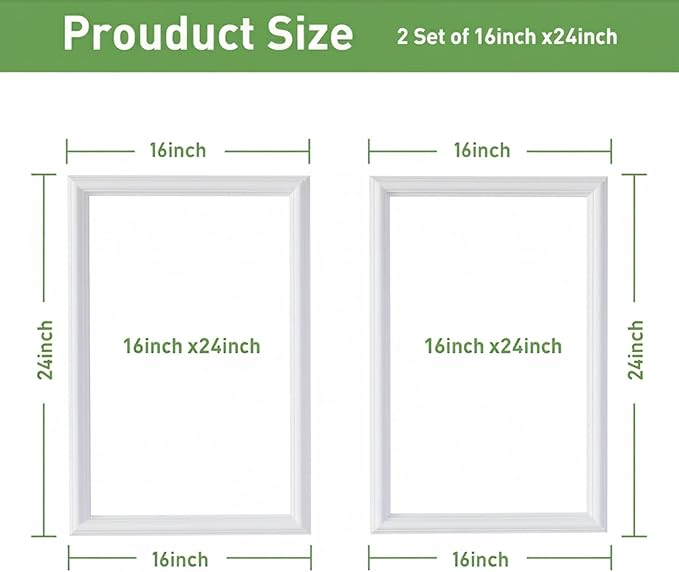 Peel and Stick Wall Molding, 2 Set 16" x 24" Premade Wainscoting Panels, Ready-to-Assemble Wall Trim, Paintable Molding Trim Decor for Interior Walls Door Picture Frame