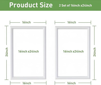 Peel and Stick Wall Molding, 2 Set 16" x 24" Premade Wainscoting Panels, Ready-to-Assemble Wall Trim, Paintable Molding Trim Decor for Interior Walls Door Picture Frame