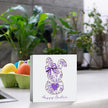 Purple Happy Easter Sign Easter Table Decor Bow Bunny Decor Blue And White Chinoiserie Decor Wooden Box Sign for Home Office Bedroom Living Room Desk Shelves